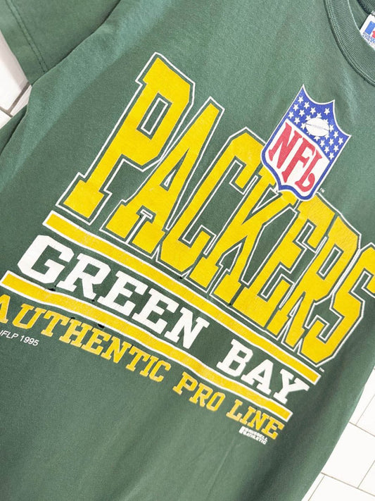 vintage 90s NFL green bay packers authentic pro line tee | made in USA | russell athletic - good market thrift store