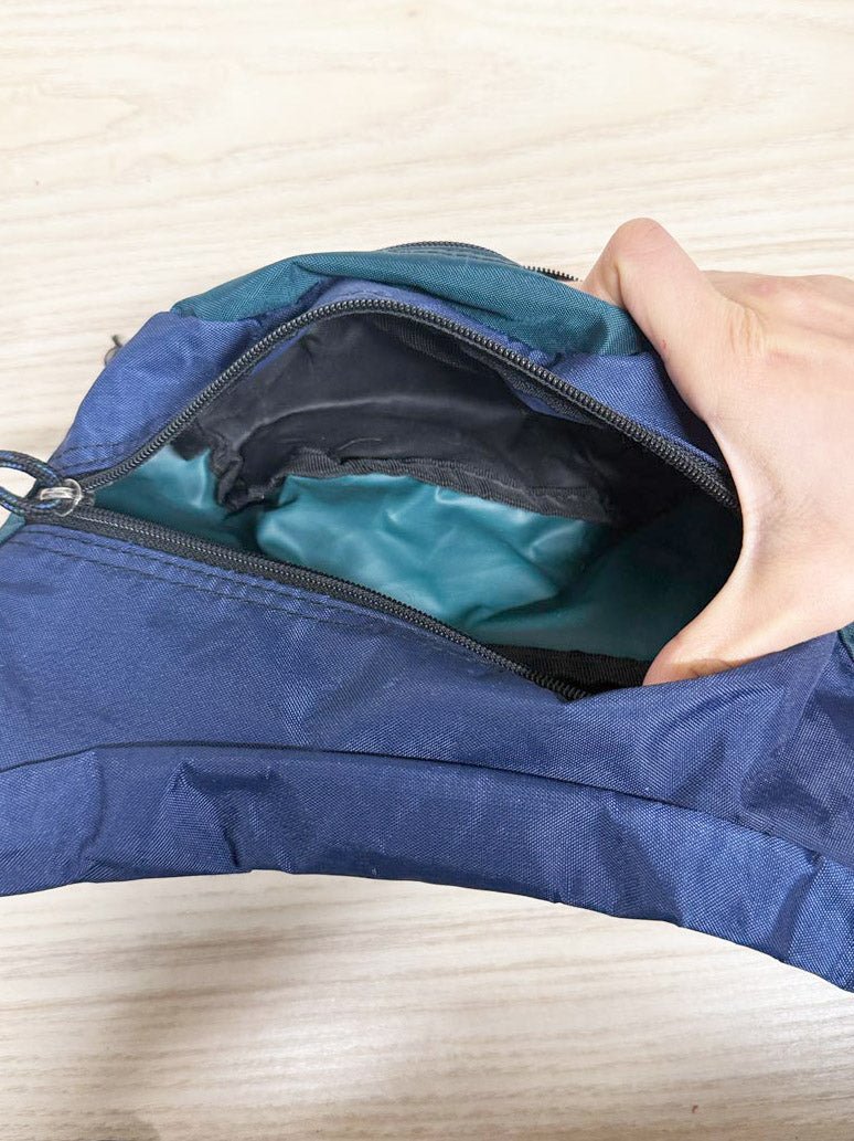 vintage 90s nike two - tone canvas fanny pack - good market thrift store