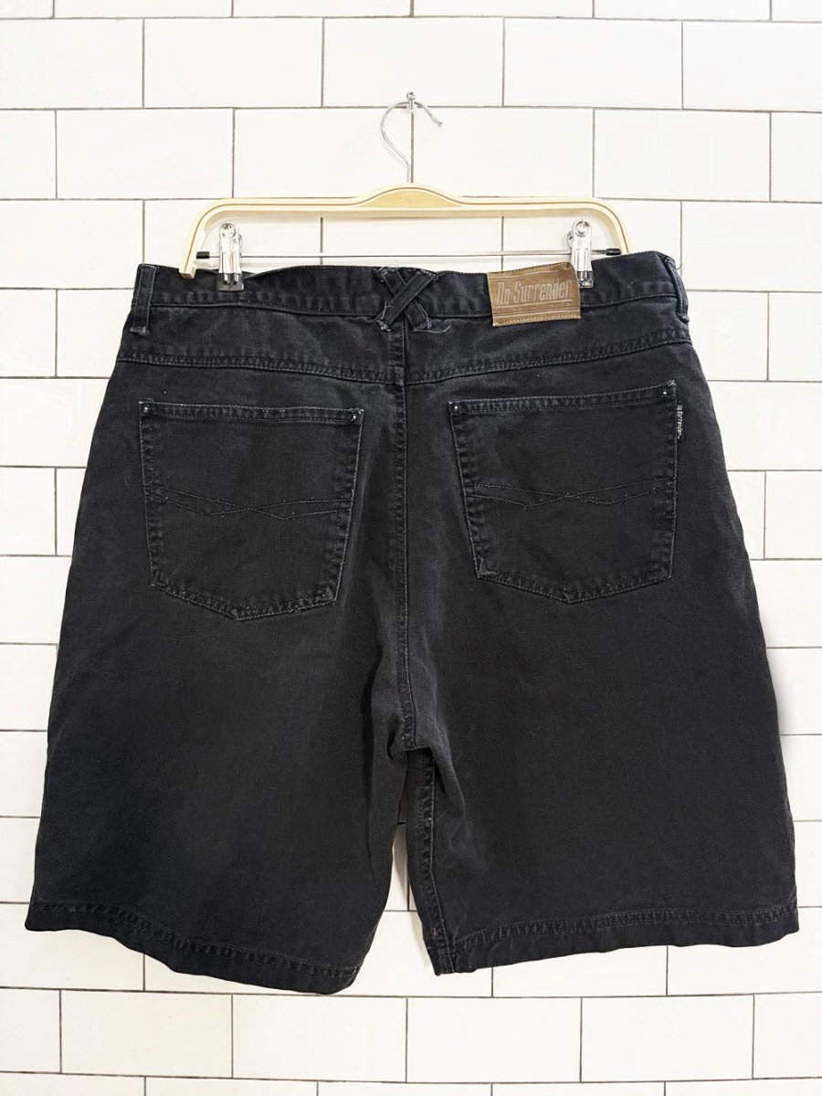 vintage 90s no surrender baggy denim skate shorts - good market thrift store