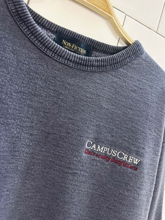vintage 90s non - fiction campus crew faded crewneck sweatshirt | tiger brand - good market thrift store