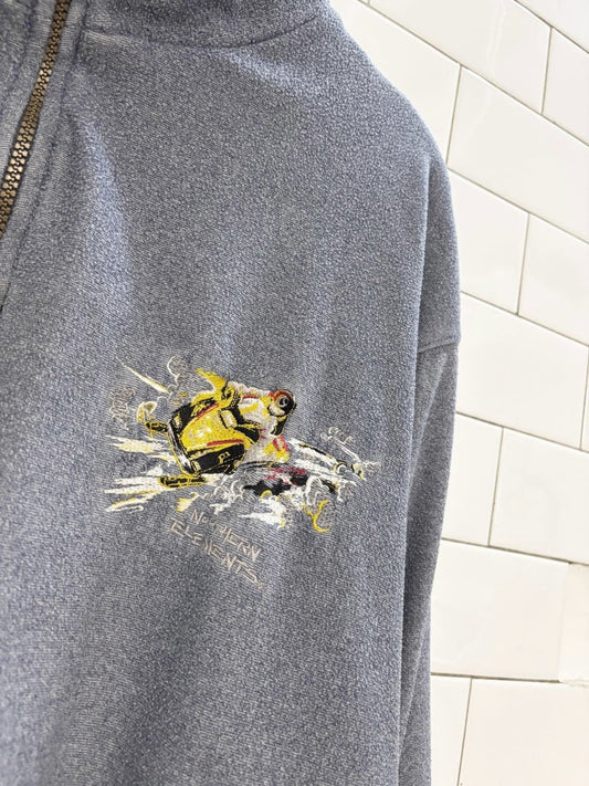 vintage 90s northern elements ski - doo embroidered quarter zip sweatshirt - good market thrift store