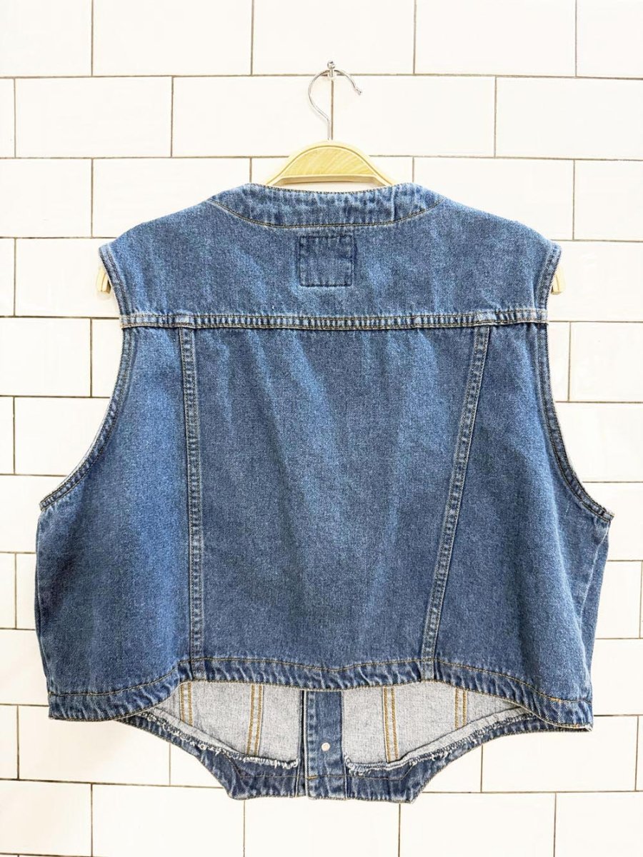 vintage 90s northern spirit wear full button denim vest - good market thrift store