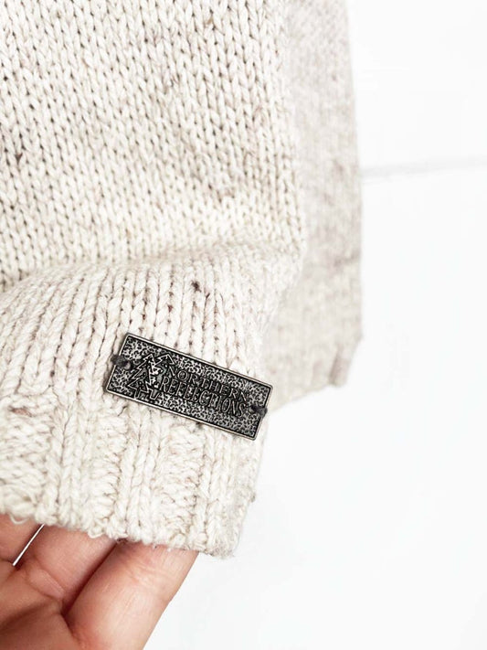 vintage 90s NR hand - embroidered minimal trees knit turtleneck | northern reflections - good market thrift store