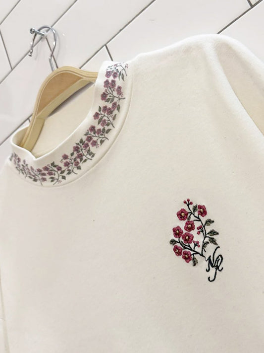 vintage 90s NR mock neck floral embroidered top | made in Canada - good market thrift store