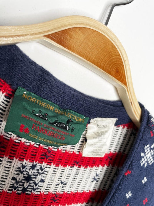 vintage 90s NR parkhurst holiday cabin knit vest | northern reflections - good market thrift store
