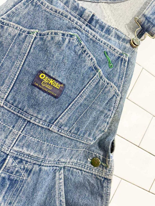 vintage 90s oshkosh rolled hem denim short overalls - good market thrift store