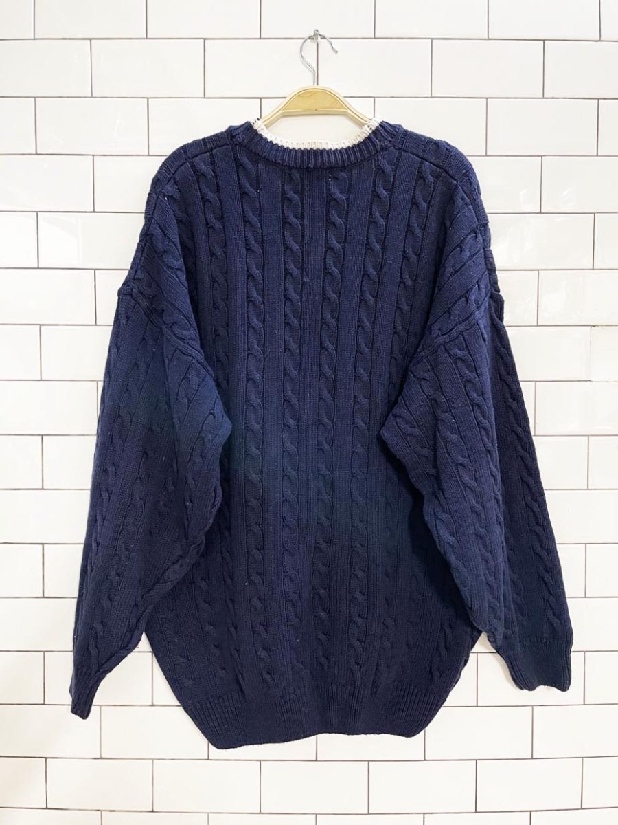 vintage 90s pierre cardin cable knit cardigan - good market thrift store