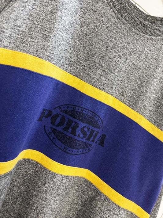 vintage 90s porsha sportswear colorblock sweatshirt - good market thrift store