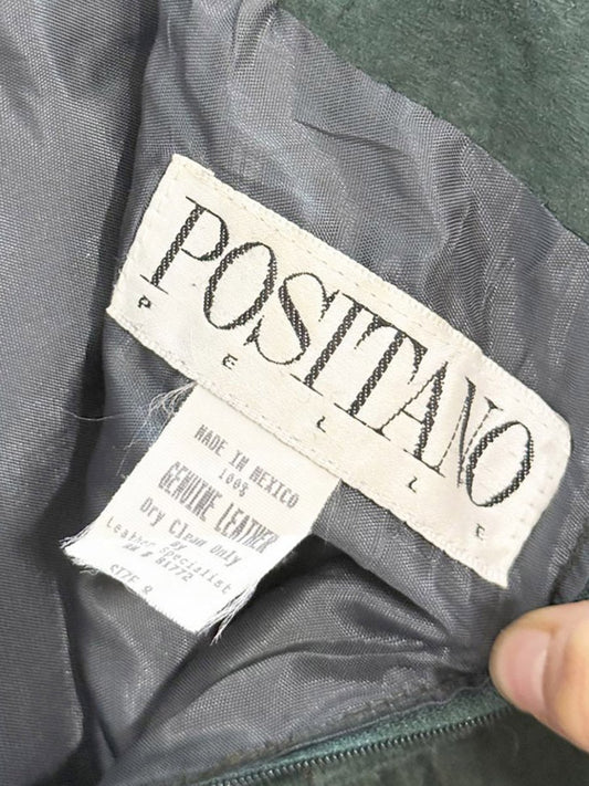 vintage 90s positano pelle basqe waist suede a - line midi maxi skirt | leather - good market thrift store