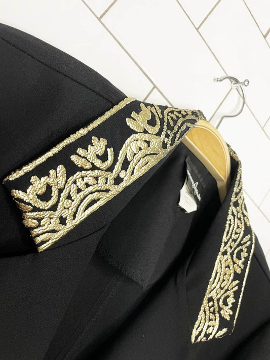 vintage 90s positive attitude gold trim blazer | made in USA - good market thrift store