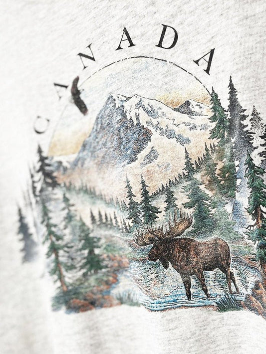 vintage 90s prairie mountain single stitch canada nature scene crop tee | made in usa - good market thrift store