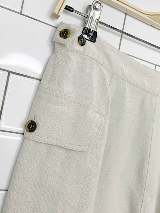 vintage 90s rafaella 100% linen utility pocket loose-fit pants - good market thrift store