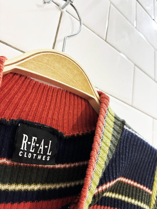 vintage 90s real clothes striped knit top - good market thrift store