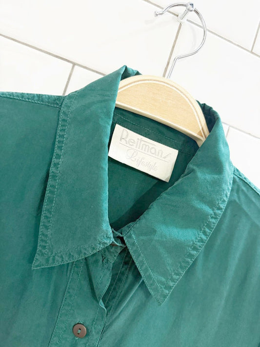 vintage 90s reitmans 100% silk sleeveless full button blouse - good market thrift store