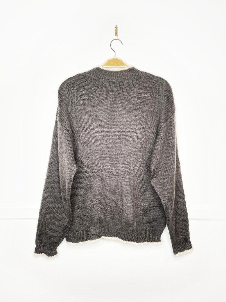 vintage 90s rene derhy paris wool - angora winter animals knit sweater - good market thrift store