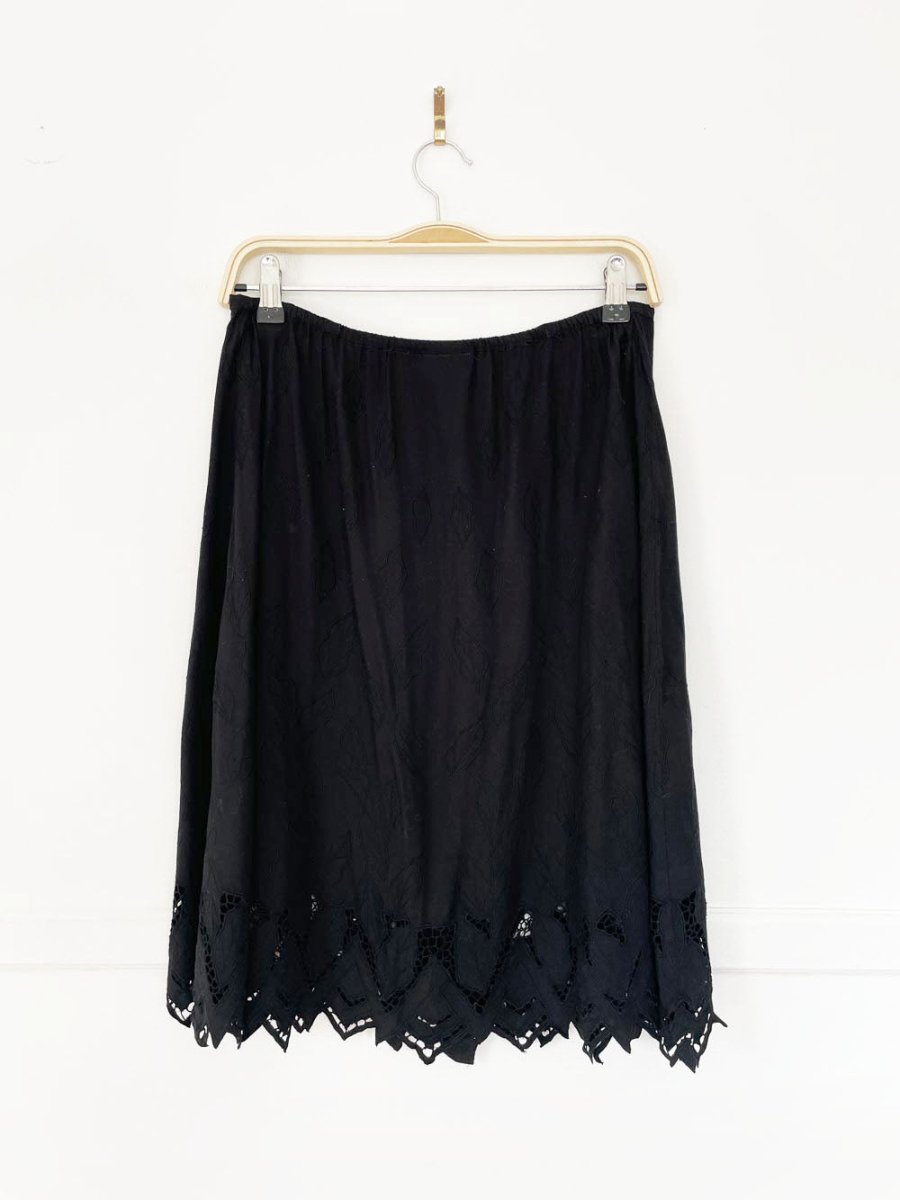 vintage 90s serendipity maui floral full button knee - length skirt - good market thrift store