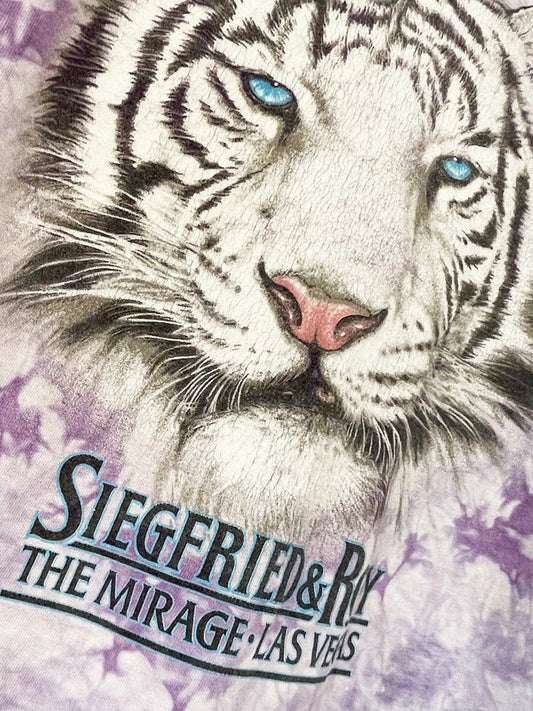 vintage 90s siegfried & roy tie dye tiger print tee | the mirage las vegas - good market thrift store