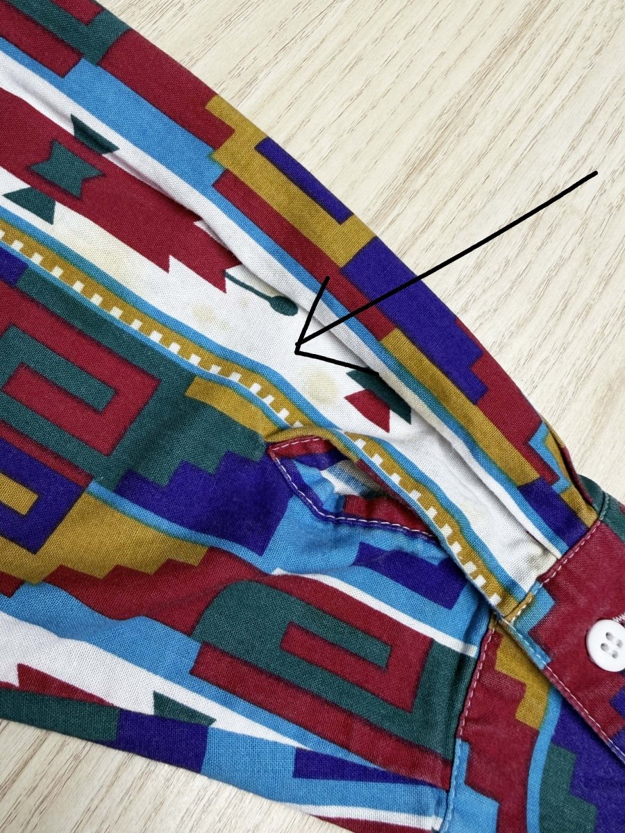 vintage 90s southwest canyon vibrant geometric western full button shirt - good market thrift store