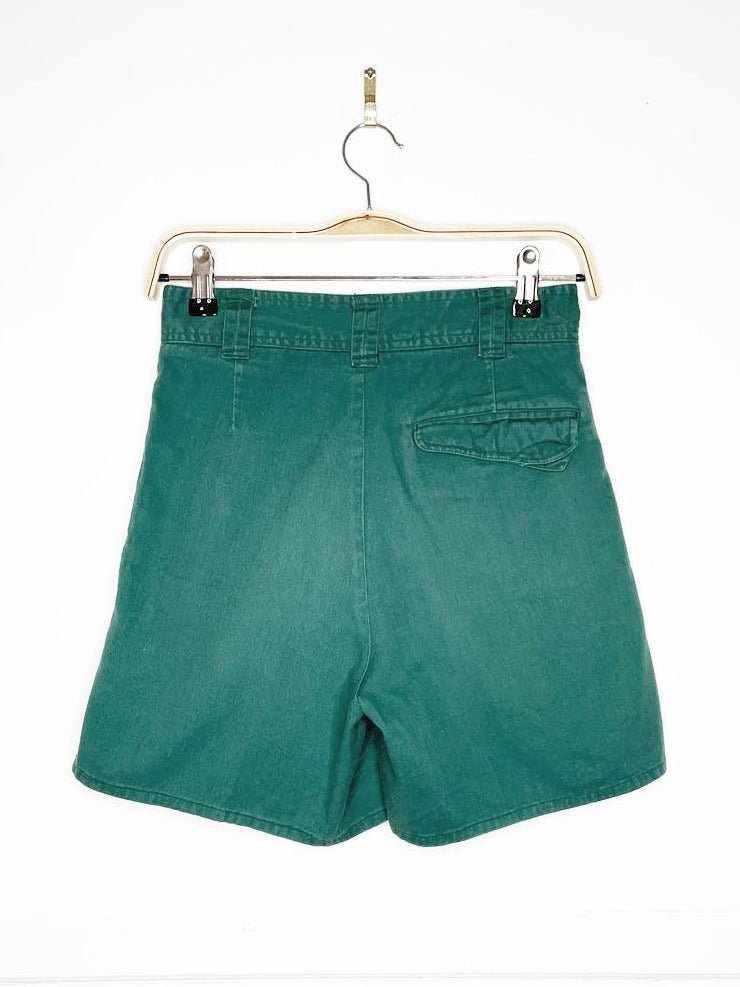 vintage 90s steel pleated high waist denim shorts - good market thrift store