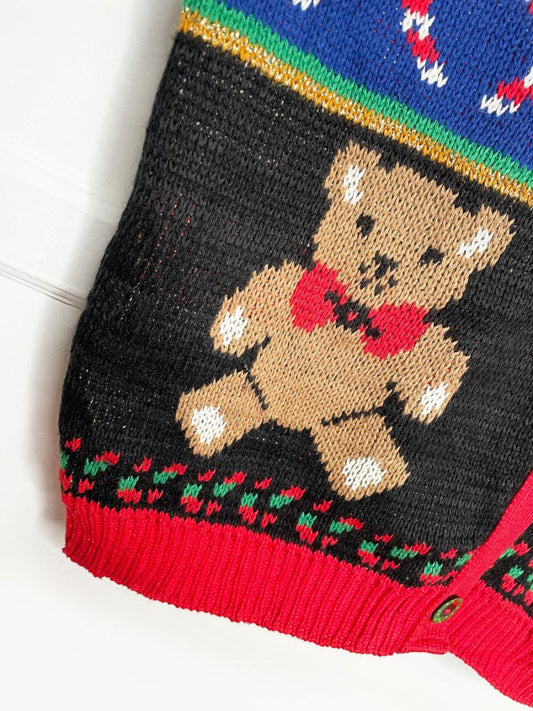 vintage 90s sweater loft new york holiday knit sweater vest | made in USA - good market thrift store