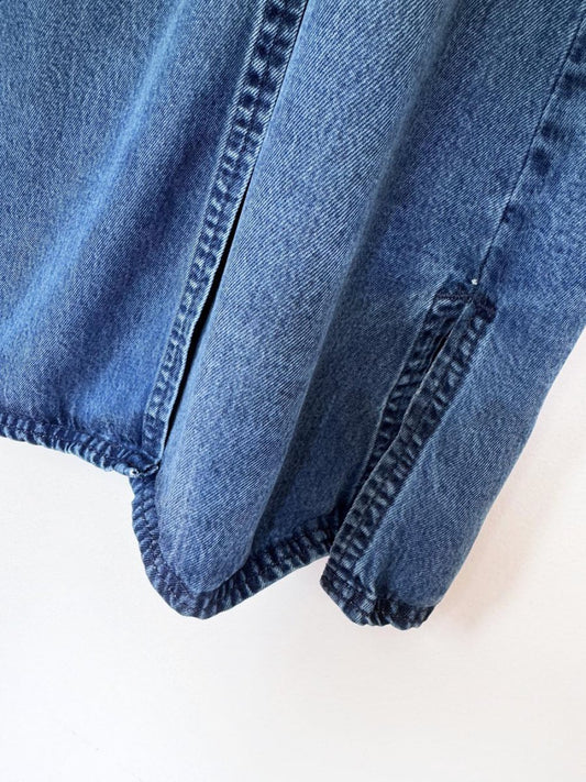 vintage 90s tablots denim tencel wrap maxi skirt | made in USA - good market thrift store