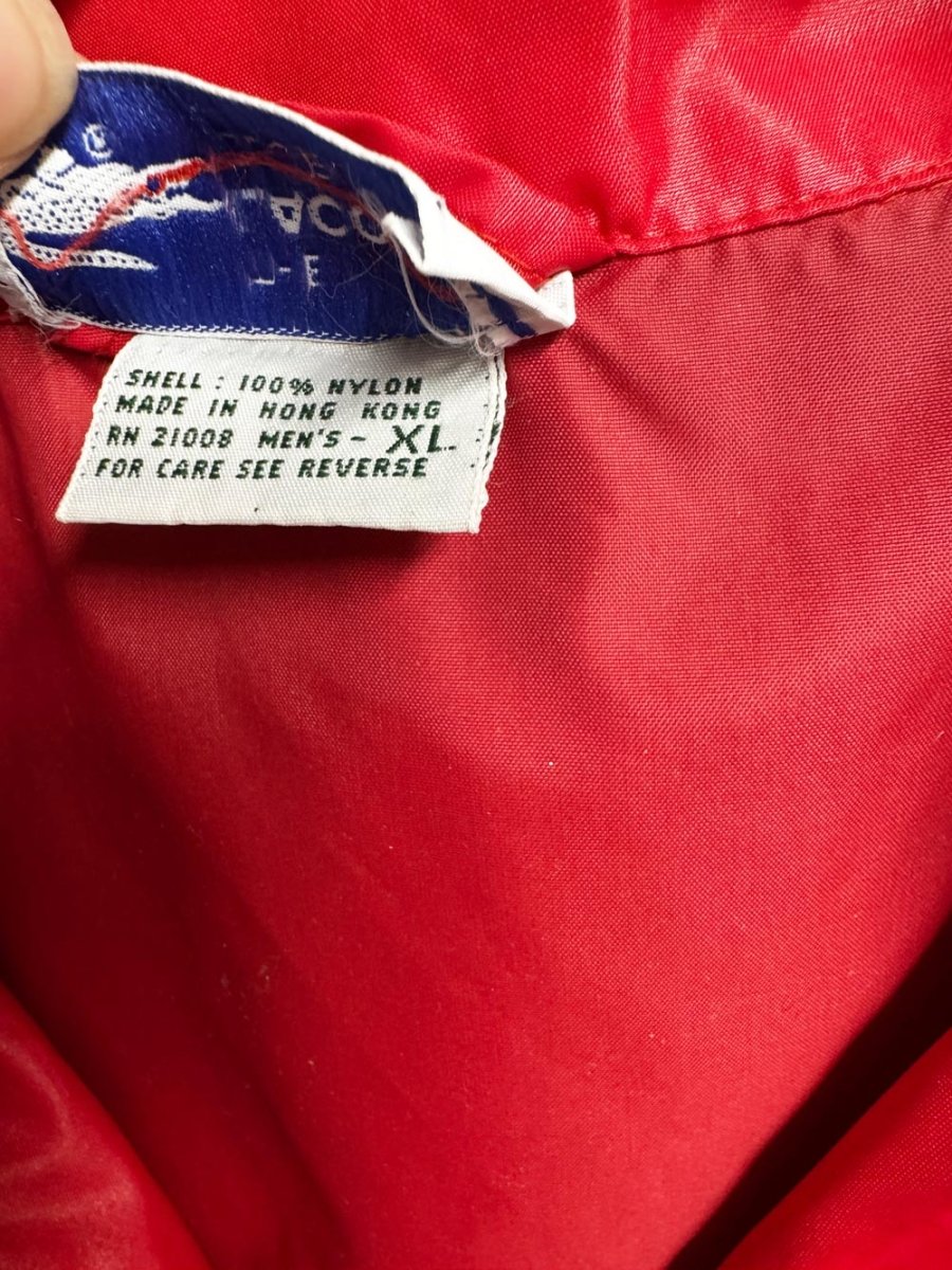 vintage 90s the lacoste club red nylon windbreaker jacket - good market thrift store
