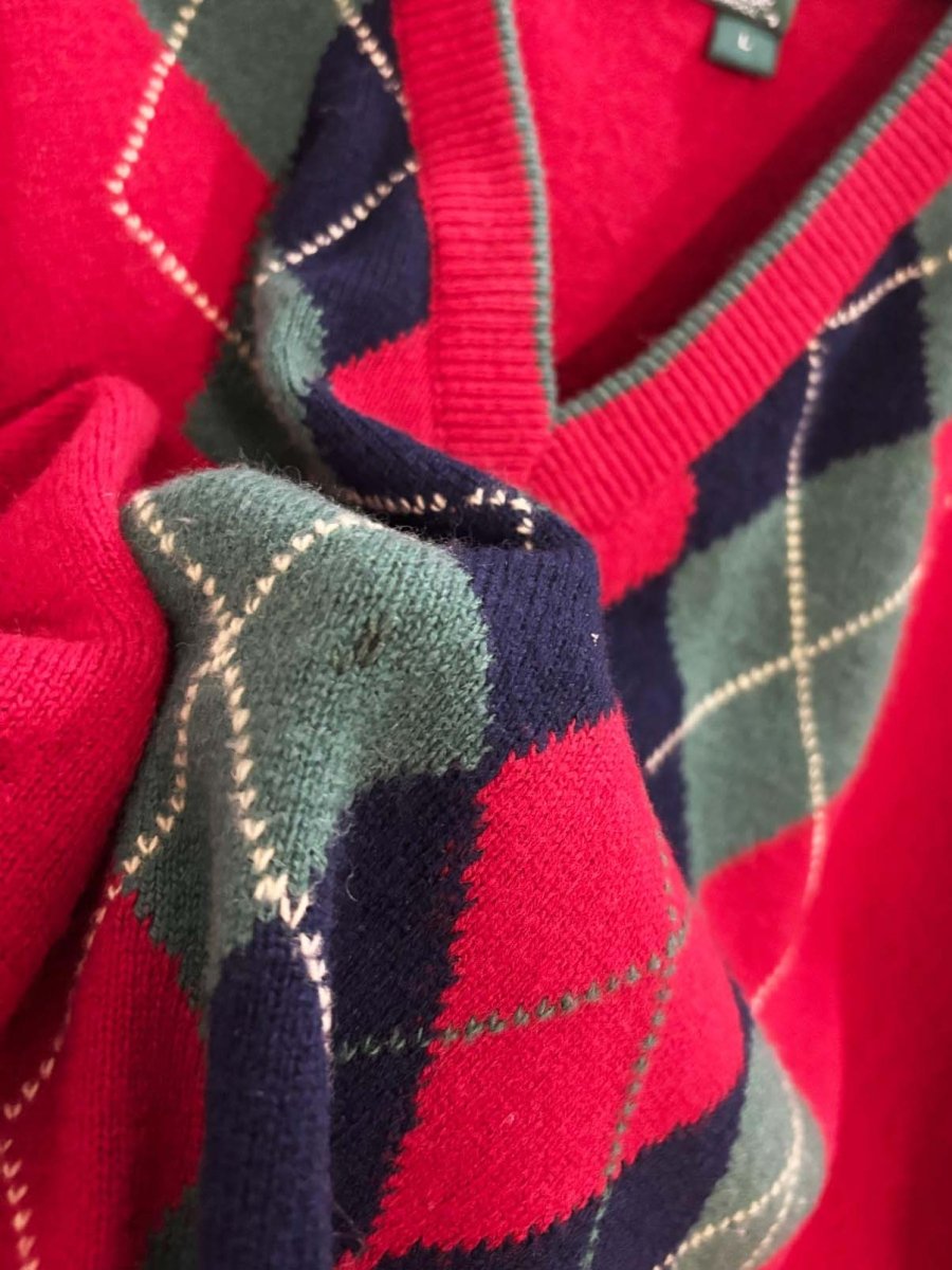 vintage 90s the scotch house 100% lambswool argyle sweater - good market thrift store
