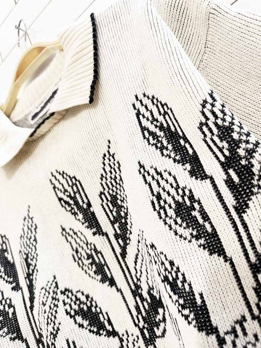 vintage alfred dunner floral short sleeve collared knit top - good market thrift store