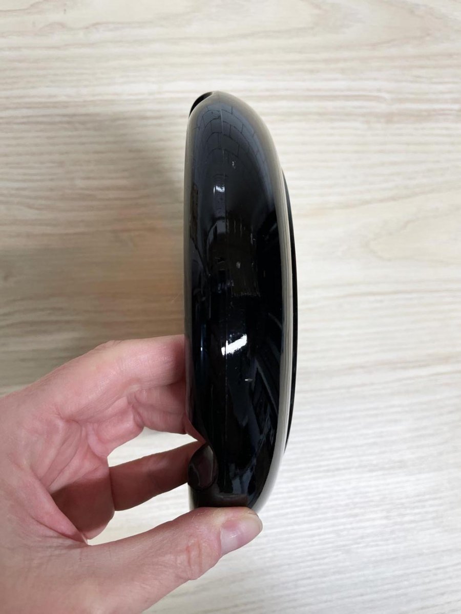 vintage amber glass round spaceship ashtray - good market thrift store