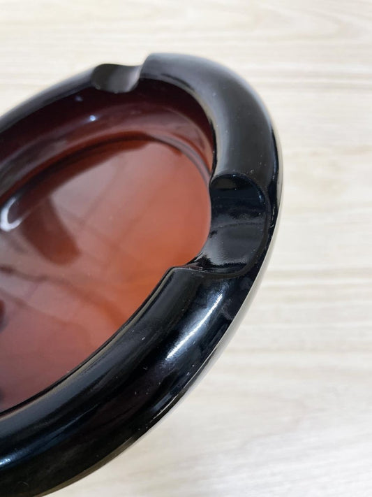 vintage amber round spaceship ashtray - good market thrift store