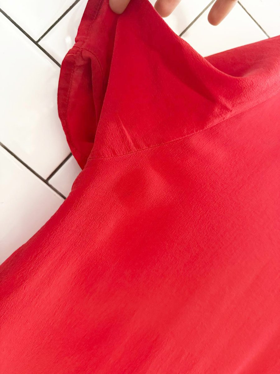 vintage angela toro 100% silk full button blouse - good market thrift store