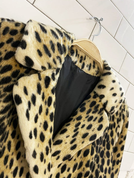 vintage animal print faux fur jacket - good market thrift store