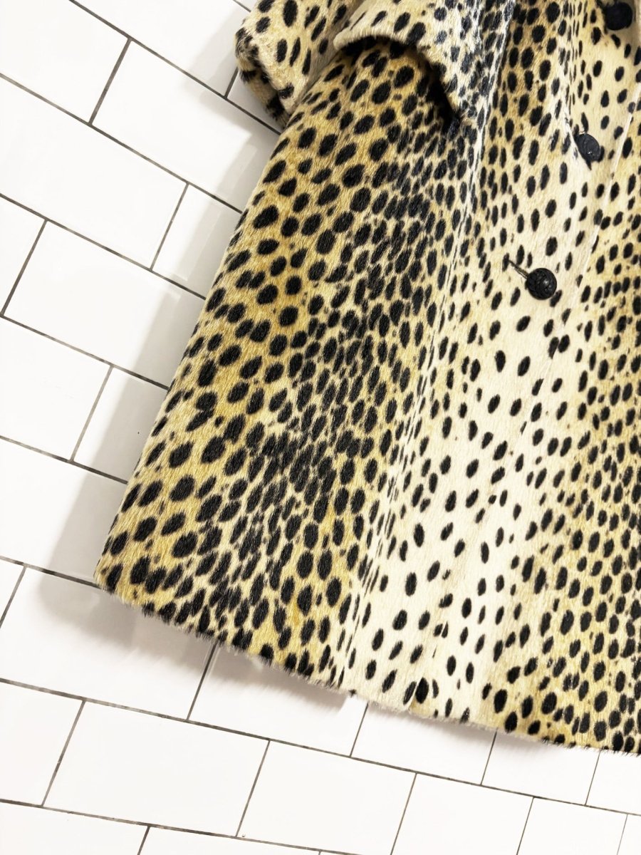 vintage animal print faux fur jacket - good market thrift store