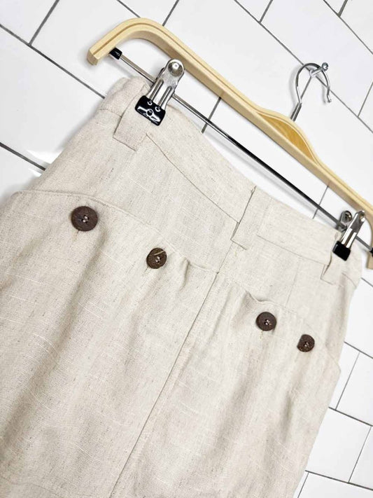vintage ba-tsu club linen pleated midi skirt - good market thrift store