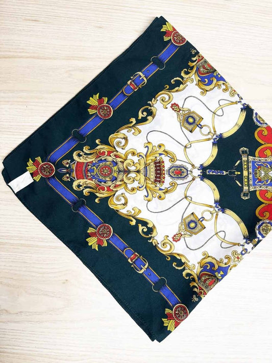 vintage berkshire harness pattern square scarf | made in Italy - good market thrift store