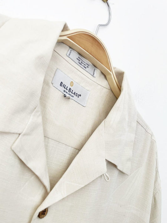vintage bill blass 100% silk sailboat full button cabana shirt - good market thrift store