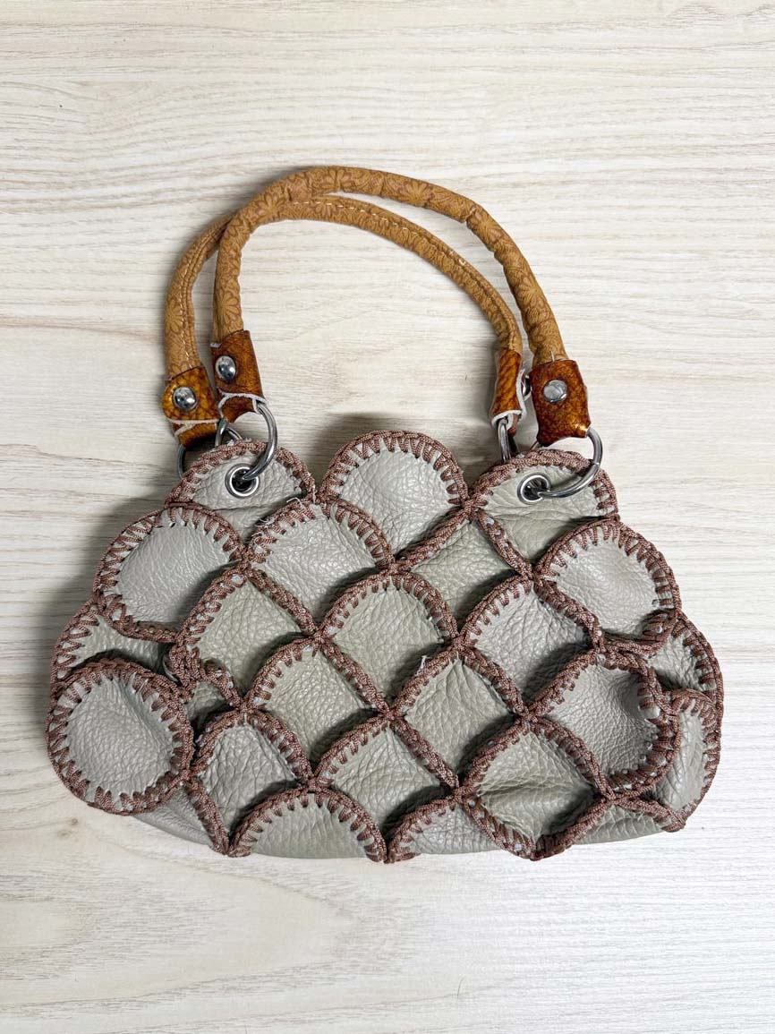 vintage boho leather patchwork handbag - good market thrift store