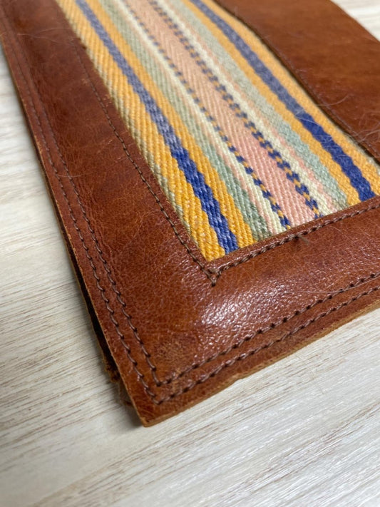 vintage boho woven leather passport holder - good market thrift store