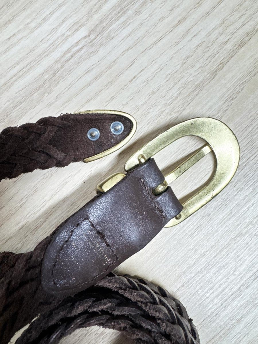 vintage braided leather tipped end belt - good market thrift store