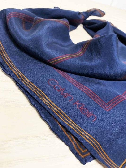 vintage calvin klein 100% silk square scarf - good market thrift store