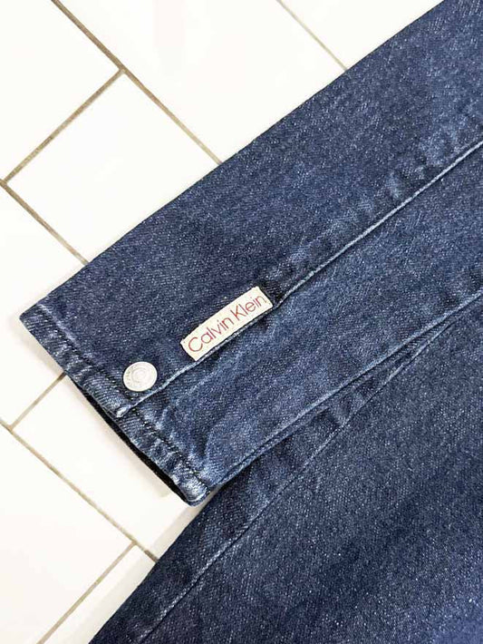 vintage calvin klein denim long sleeve mini dress - good market thrift store