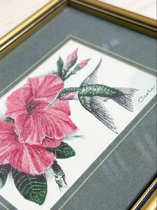 vintage cash's woven pictures ruby hummingbird | made in England - good market thrift store