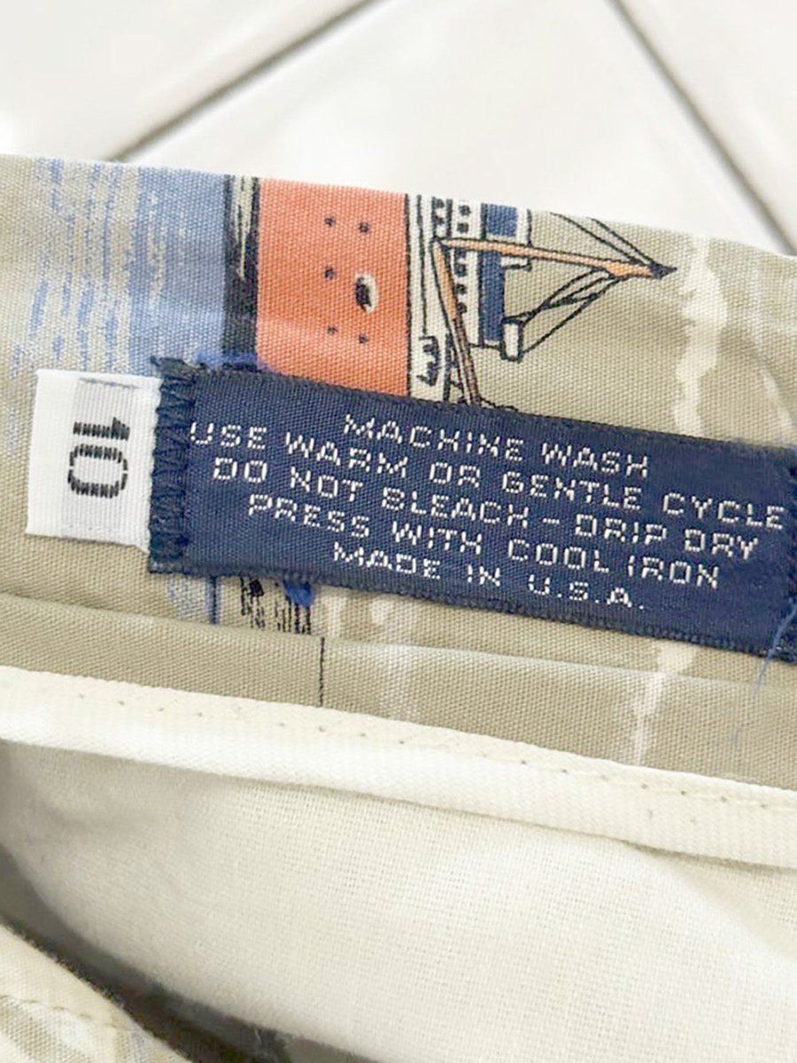 vintage charlie ann's pleated vacation sail boat trouser shorts | made in USA - good market thrift store