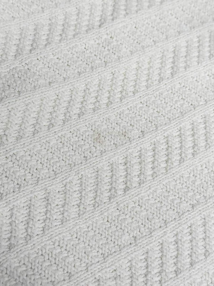 vintage chevron striped knit bound throw blanket - good market thrift store