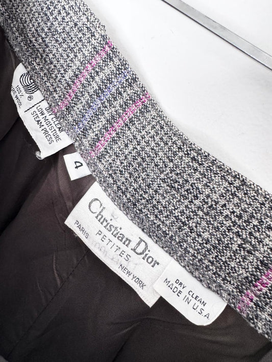 vintage christian dior 100% wool plaid high rise trouser | made in USA - good market thrift store