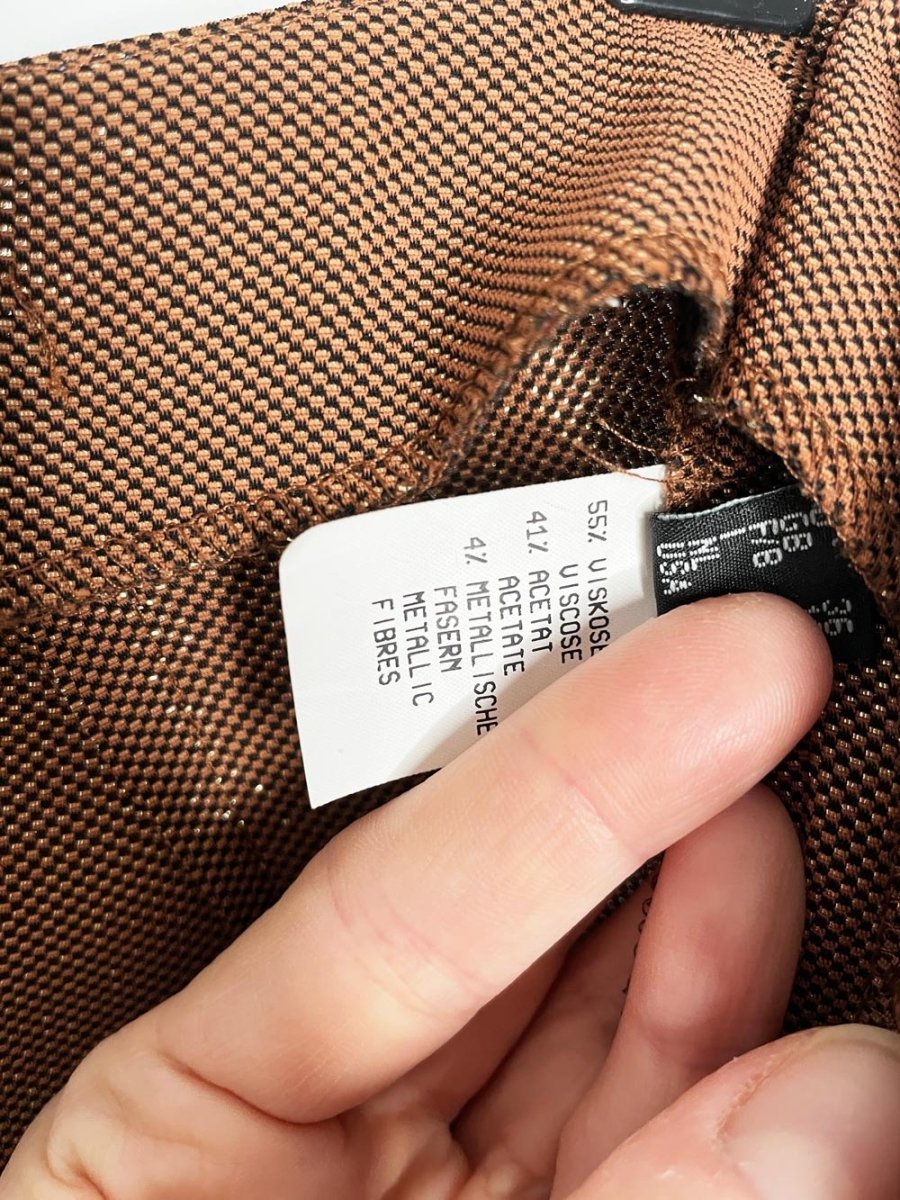 vintage classen gold shimmer fitted trouser - good market thrift store