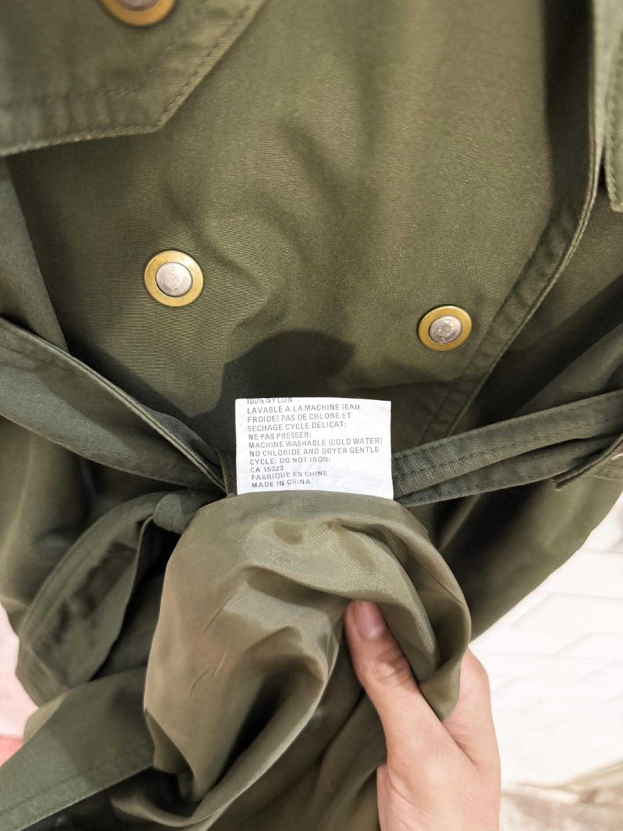 vintage collection elegante military style snap button trench coat - good market thrift store