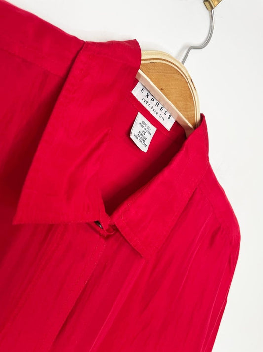 vintage compagnie internationale express 100% silk full button blouse - good market thrift store