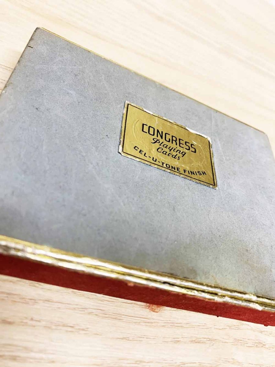 vintage congress playing cards set x2 | cel - u - tone finish - good market thrift store