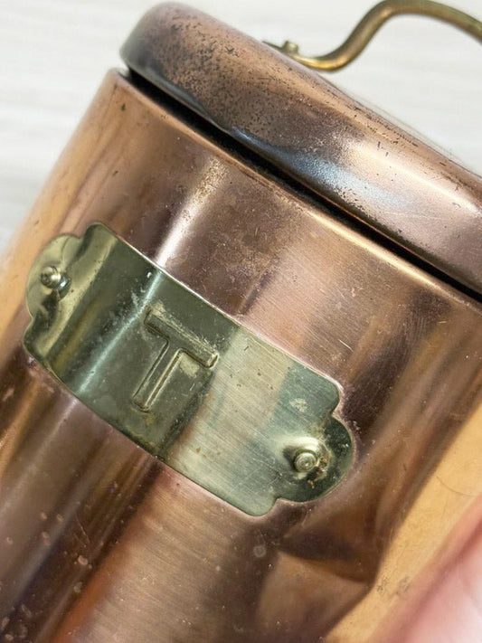 vintage copper kitchen tea canister - good market thrift store